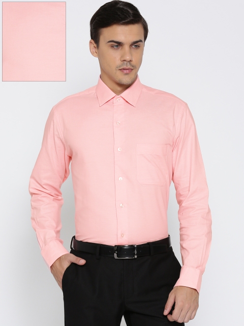 

Arrow Men Coral Orange Regular Fit Self-Design Formal Shirt