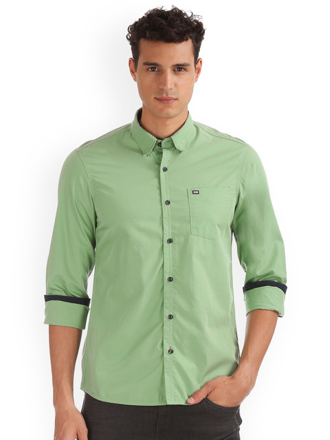 

Arrow Sport Men Green Slim Fit Solid Casual Shirt