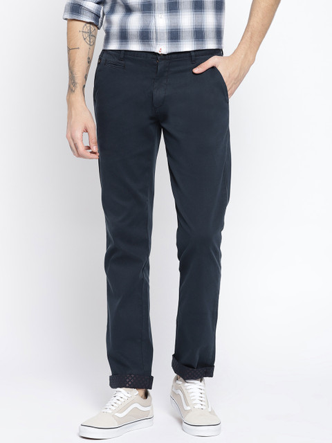 

Arrow Sport Men Navy Blue Regular Fit Solid Trousers