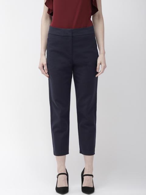 

Marks & Spencer Women Navy Blue Solid Trousers