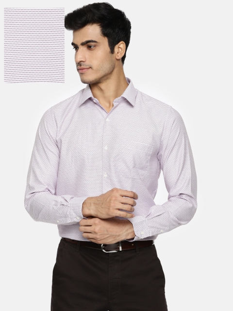 

Peter England Men Purple & White Slim Fit Self-Design Formal Shirt