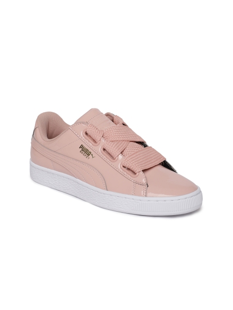 

Puma Women Pink Basket Heart Patent Leather Sneakers