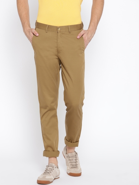 

Peter England Men Khaki Slim Fit Solid Regular Trousers