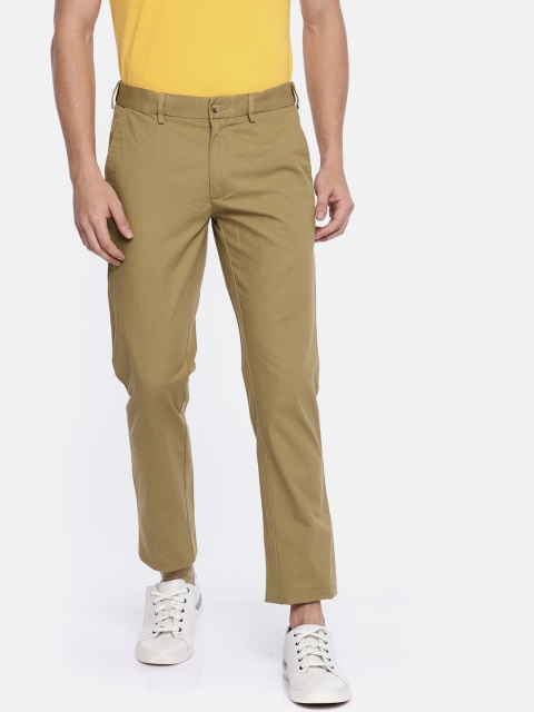 

Peter England Men Khaki Slim Fit Solid Regular Trousers