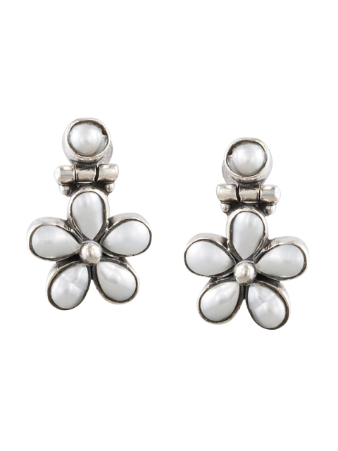 

ahilya Sterling Silver Floral Studs