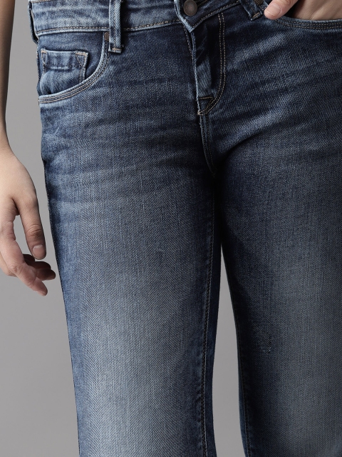 

HERE&NOW Women Blue Skinny Fit Mid-Rise Cropped Clean Look Stretchable Jeans