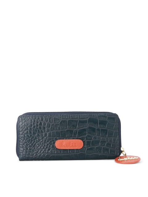 

Holii Women Blue Textured Zip Around Wallet