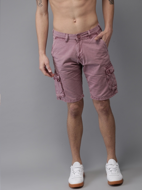 

Moda Rapido Men Mauve Solid Regular Fit Cargo Shorts