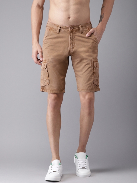 

Moda Rapido Men Brown Solid Regular Fit Cargo Shorts