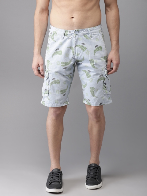 

Moda Rapido Men Blue Printed Regular Fit Cargo Shorts