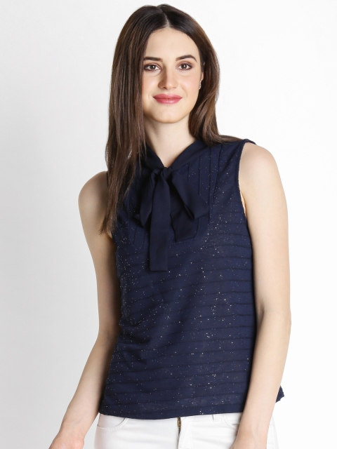 

Annabelle by Pantaloons Women Navy Blue Solid Top