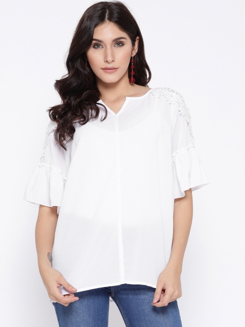 

ALTOMODA by Pantaloons Plus Size Women White Solid Top