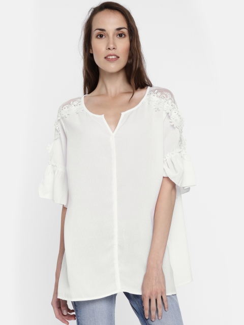 

ALTOMODA by Pantaloons Plus Size Women White Solid Top