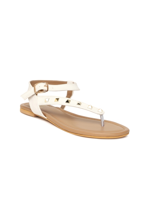 

Jove Women White Solid Synthetic Flats