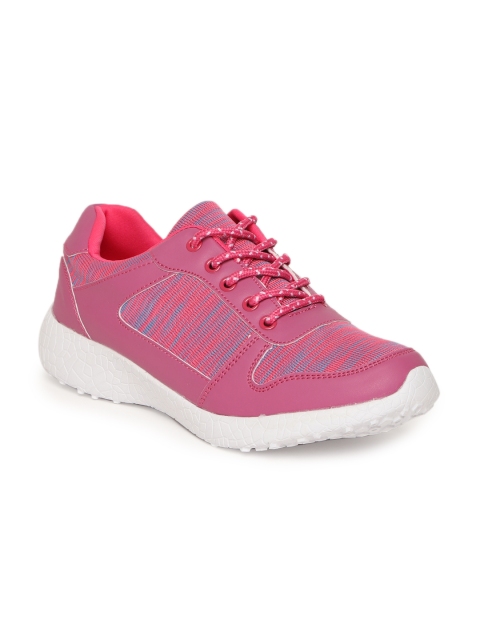 

Jove Women Pink Lace-up Sneakers