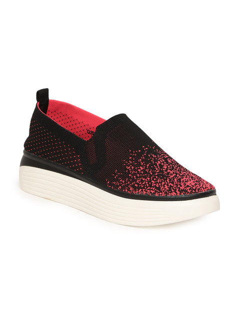 

Jove Women Black Slip-on Sneakers