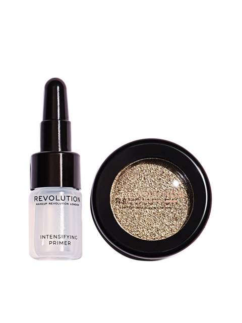

Makeup Revolution London Eye Primer& Flawless Foils Eyeshadow - Retreat 20713, Gold
