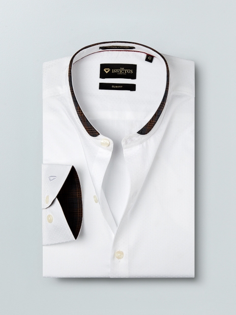 

INVICTUS Men White Slim Fit Self Design Formal Shirt