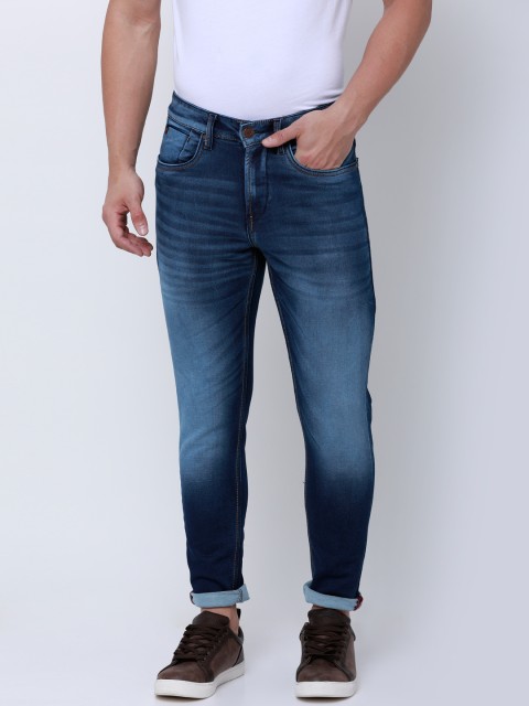 

LOCOMOTIVE Men Blue Tapered Fit Mid-Rise Clean Look Stretchable Jeans