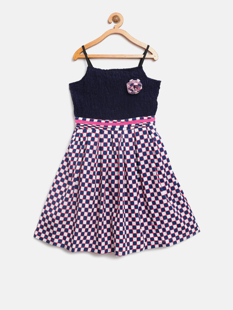 

Nauti Nati Girls Navy Blue Printed Fit and Flare Dress