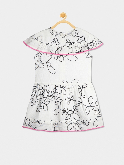 

Cherry Crumble Girls White Printed Fit and Flare Dress