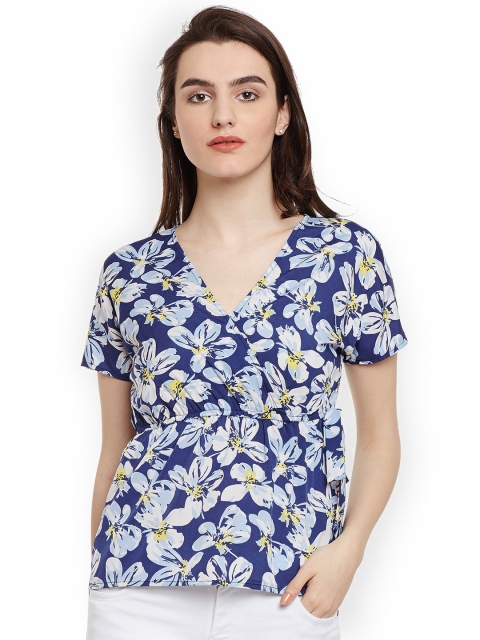 

Oxolloxo Women Blue Printed Wrap Top