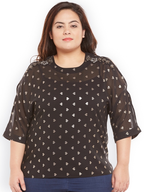 

Oxolloxo Women Black Embellished Top