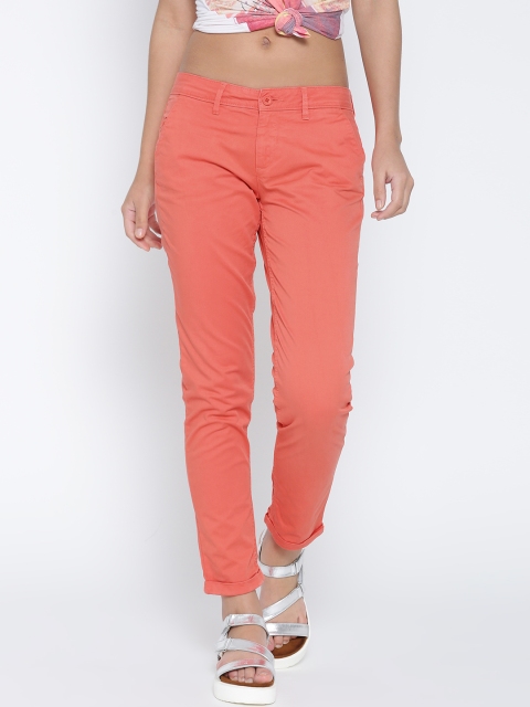 

Flying Machine Women Orange Twiggy Slim Fit Trousers