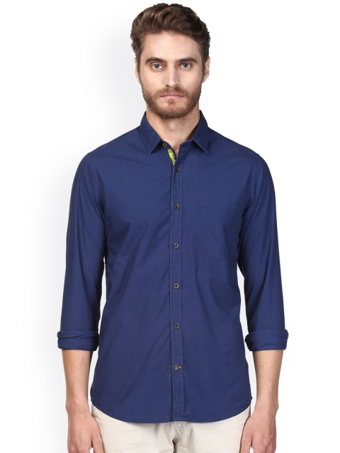 

ColorPlus Men Navy Blue Regular Fit Solid Casual Shirt