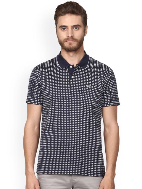 

ColorPlus Men Navy Blue Printed Polo Collar T-shirt