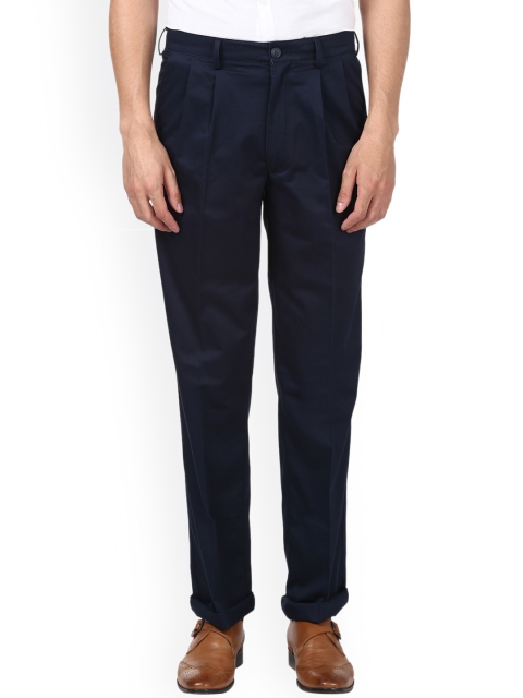 

ColorPlus Men Blue Regular Fit Solid Trousers