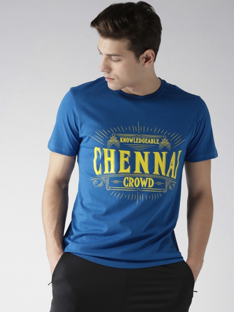 

SEVEN by MS Dhoni Men Blue Printed Round Neck T-shirt