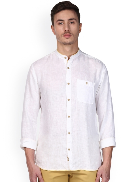 

Park Avenue Men White Slim Fit Self Design Casual Shirt