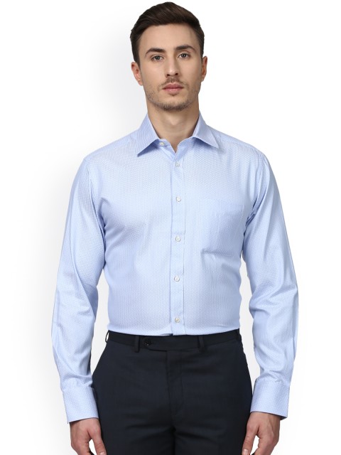 

Park Avenue Men Blue Slim Fit Self Design Formal Shirt