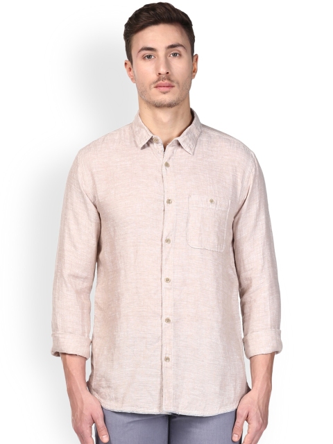 

Park Avenue Men Beige Slim Fit Solid Casual Linen Shirt