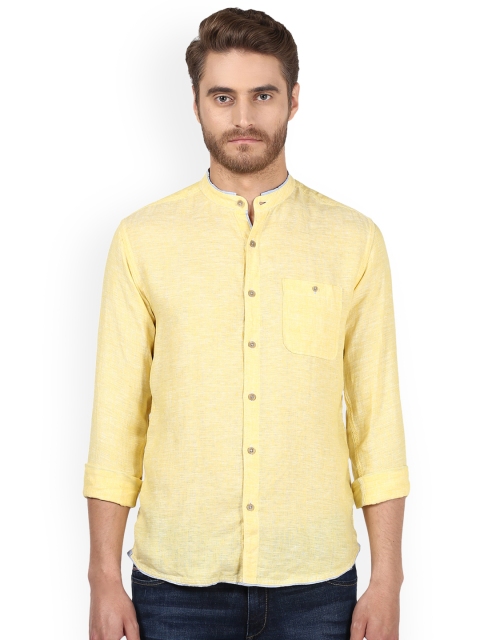 

Park Avenue Men Yellow Slim Fit Solid Casual Shirt