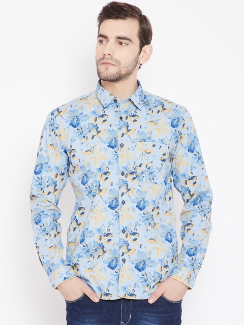 

Park Avenue Men Blue & Yellow Slim Fit Printed Casual Shirt
