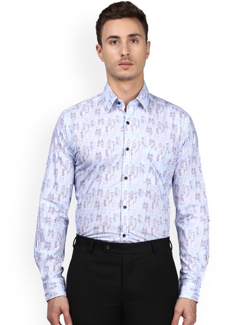 

Park Avenue Men Blue Slim Fit Printed Formal Shirt