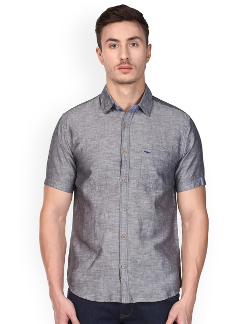 

Park Avenue Men Grey Slim Fit Solid Casual Shirt