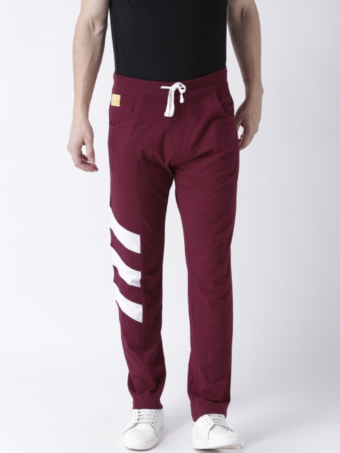 

Club York Men's Maroon & White Solid Track Pant