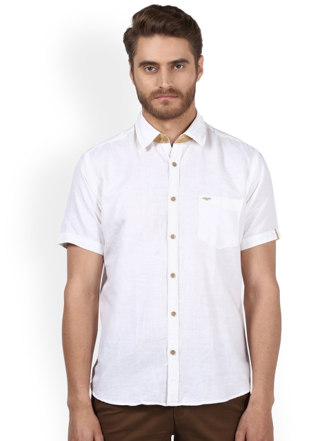 

Park Avenue Men White Slim Fit Solid Casual Shirt