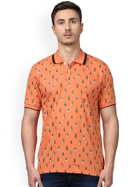 

Park Avenue Men Orange Printed Polo Collar T-shirt