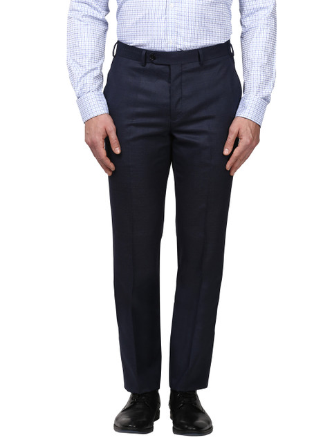 

Park Avenue Men Blue Regular Fit Solid Formal Trousers