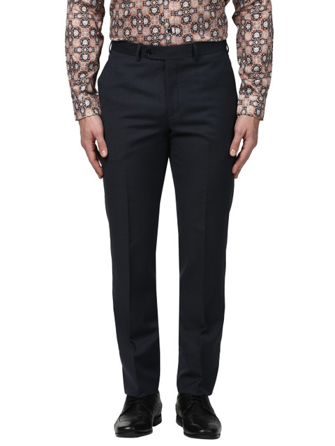 

Park Avenue Men Blue Regular Fit Solid Formal Trousers