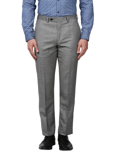 

Park Avenue Men Grey Regular Fit Solid Formal Trousers