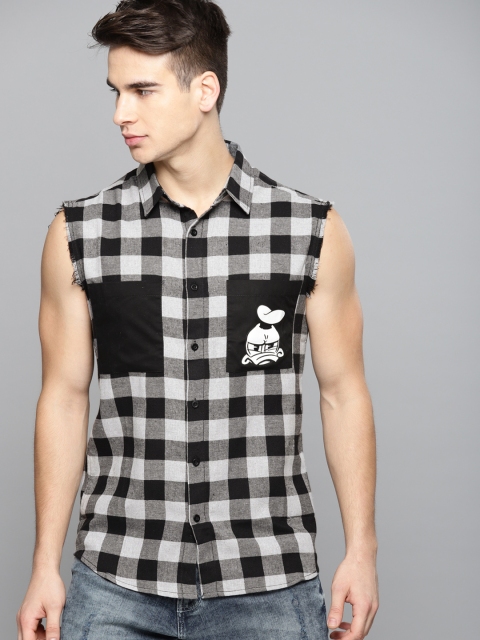 

Kook N Keech Disney Men Black & Grey Regular Fit Checked Casual Shirt
