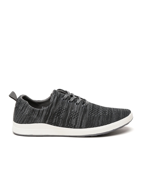

ether Men Charcoal Grey Patterned Sneakers