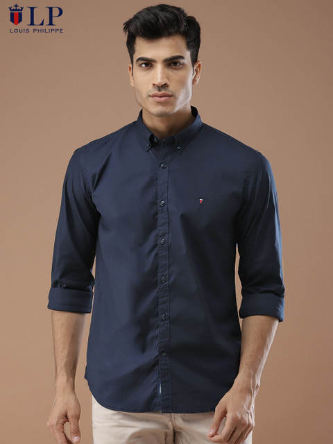 

Louis Philippe Sport Men Navy Super Slim Fit Solid Casual Shirt, Navy blue