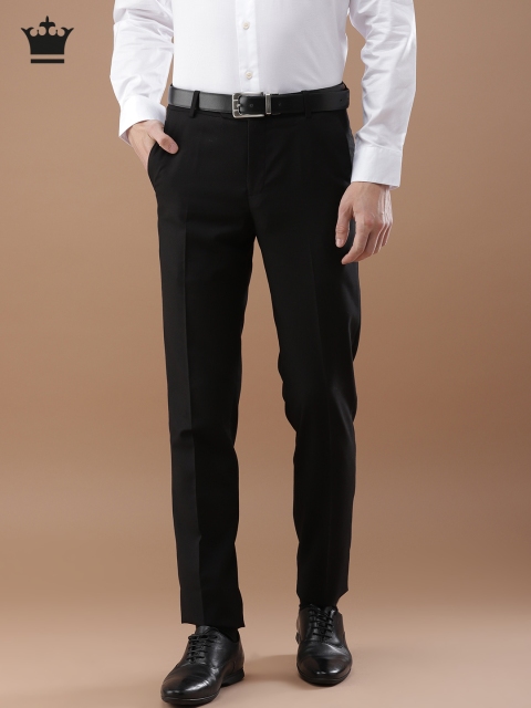 

Louis Philippe Men Black Slim Fit Solid Formal Trousers