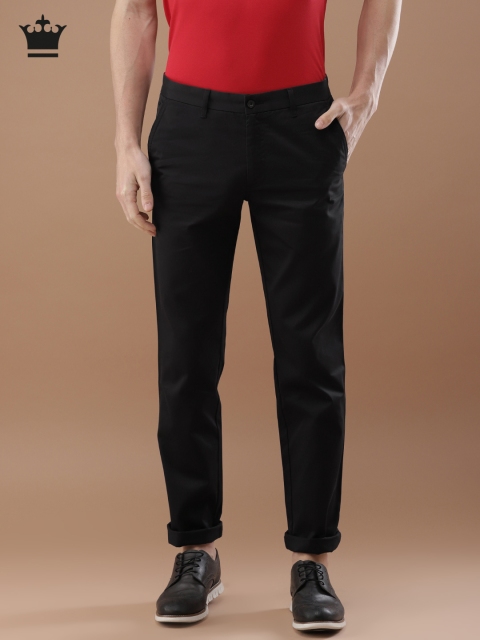 

Louis Philippe Men Black Slim Fit Solid Regular Casual Trousers